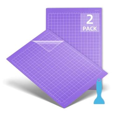 Imagem de Srunffe Tapete de corte para Cricut Joy Xtra, 30,5 cm x 21,6 cm, tapetes de corte adesivo/tapete de cartão acessórios para Cricut Joy Xtra (roxo para cricut joy Xtra (pacote com 2), StrongGrip)