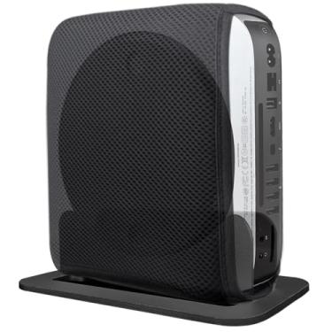 Imagem de IFCASE Suporte vertical Mac Mini, suporte vertical de mesa de alumínio para Apple Mac Mini 2010-2023 M2 Pro com capa contra poeira (preto)