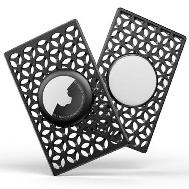 Imagem de Capa de cartão para Apple Airtag, capa carteira Airtag, capa para cartão de crédito ultrafino tamanho Airtag para carteira, bolsa, bolsa, mochila (preto)