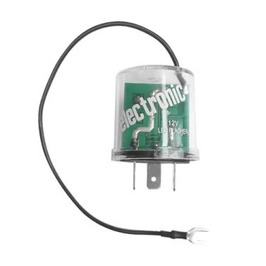 Imagem de AMFRNE Pisca-pisca eletrônica LED de 3 pinos, compatível com LED, alerta de seta e alerta de perigo hiperflash, relé de pisca-pisca de LED de 12 V resistente com fio terra, sem carga (funciona sem resistores)