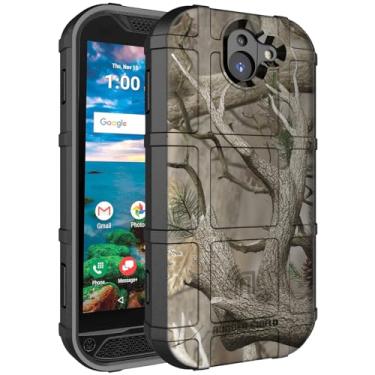 Imagem de Nakedcellphone Compatível com a capa Kyocera Duraforce Pro 2, [camuflagem ao ar livre] Capa de proteção robusta com armadura tática camuflada de folha de árvore [anti-impressão digital, textura fosca]
