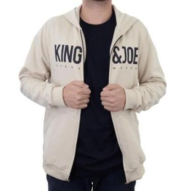 Imagem de Blusa Masculina King&Joe Moletom Slim Bege - MO20202-Masculino