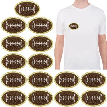 Imagem de 15 Pçs remendos bordados futebol bordas douradas chenille ferro e costurar apliques emblema para roupas jeans jaqueta chapéu vestido acessórios DIY