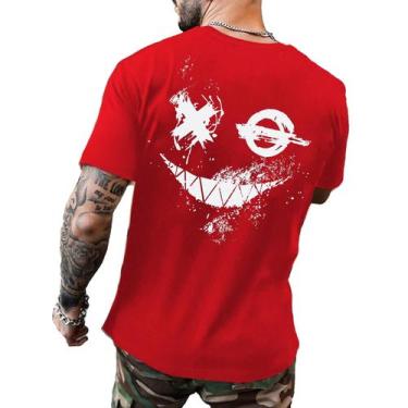 Imagem de Camiseta Masculina Smile X O T-Shirt Manfinity Camisa 100% Algodão - D
