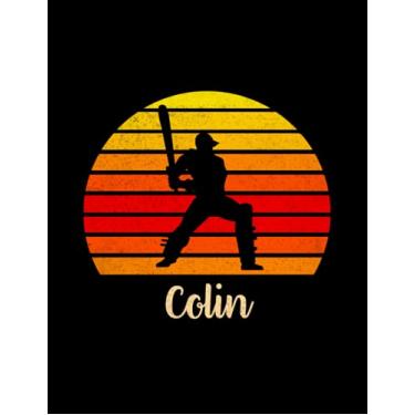 Imagem de Colin Name Gift Personalized Cricket Lined Notebook, Daily Journal for Sport Lovers: Hour, A4, Planning, Pretty, Meeting, 8.5 x 11 inch, 21.59 x 27.94 cm, To Do List, Meal, Over 100 Pages
