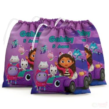 Imagem de Sacolinhas Surpresa Personalizada Tecido A Casa Magica da Gabby 2 (Sacolinhas 15x20, Unidades, 10)