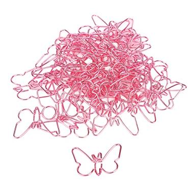Imagem de Cute Metal Paper Clips, Creative Pink Butterfly Paperclips Metal,Special Shaped Paper Clips for School Office Supplies Wedding Scrapbooking Crafts Bookmarks (Pink Color Plated Butterfly)