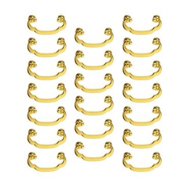 Imagem de 20 peças puxadores de gaveta de bar vintage puxadores decorativos antigos puxadores de liga de zinco para móveis caixa de madeira baú(Bright gold)