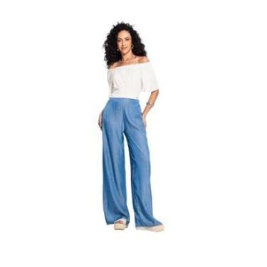 Imagem de Calça Feminina Pantalona Tecido New Liocel Estilo E Conforto-Feminino