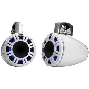 Imagem de KICKER 51KMTCXL65W 6,5" (165 mm) Driver de compressão carregado, sistema de torre coaxial, branco, iluminação LED RGB, 150 Watts RMS, pico de 300 watts, um par