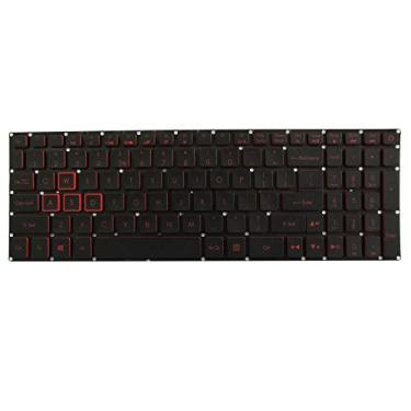 Imagem de Abakoo Novo teclado compatível com Acer Nitro 5 AN515 AN515-41 AN515-42 AN515-51 AN515-52 AN515-53 com retroiluminação sem moldura vermelha