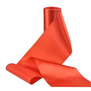 Imagem de Fita de cetim de cor sólida, sem rugas, fita de tecido sedoso para cerimônia de corte, faixas, cadeira, mesa, carro, laços, artesanato, costura, decoração de festa de casamento (vermelho 15 cm de