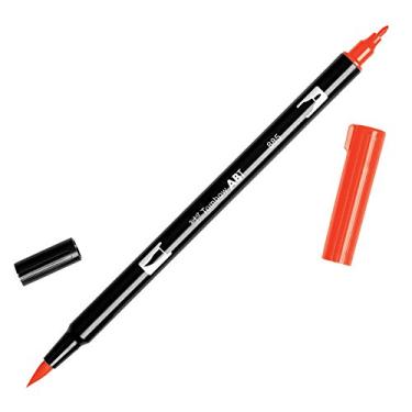 Imagem de Tombow Caneta marcador de arte com ponta dupla, 885 - vermelho quente, 1 unidade