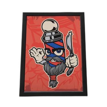Imagem de Quadro Com Moldura Ilustração De Barbeiro De Personagem