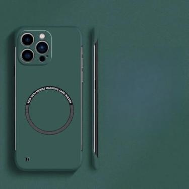 Imagem de Capa de telefone magnética rígida sem moldura para iPhone 15 14 13 12 11 Pro Max Plus Ultra Thin Cover, D verde, para iPhone 3GS