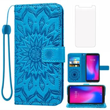Imagem de Asuwish Capa de telefone para ZTE Avid 579 / ZTE Blade A3 2020 Capa carteira com protetor de tela de vidro temperado e couro de girassol capa flip fina suporte para cartão acessórios de celular