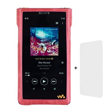 Imagem de MITER CASE Compatível com Sony NW-WM1AM2 / NW-WM1ZM2 Walkman, capa de couro italiano Pueblo feita à mão + um protetor de tela para WM1AM2 WM1ZM2 (Bordo)