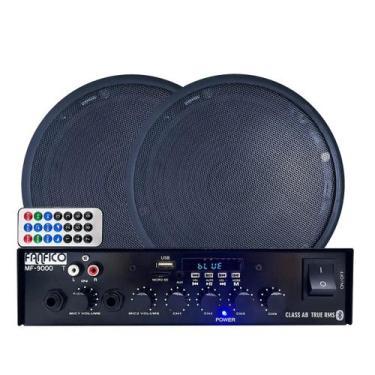 Imagem de Receiver Mf9000 Bluetooth + 2 Arandelas Caixa De Som Preto - FANFICO
