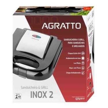 Imagem de Grill Sanduicheira Agratto Sa-02 Preta 110V, 110V