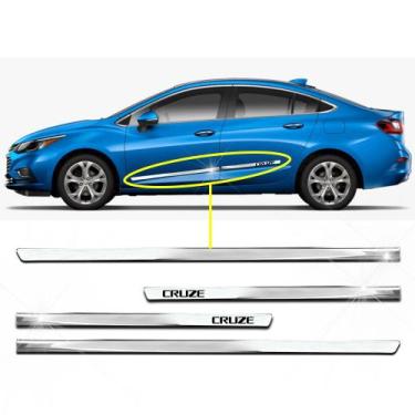 Imagem de Friso Lateral Slim Inferior Cruze 2011 a 2023 Kit Cromado Personalizad