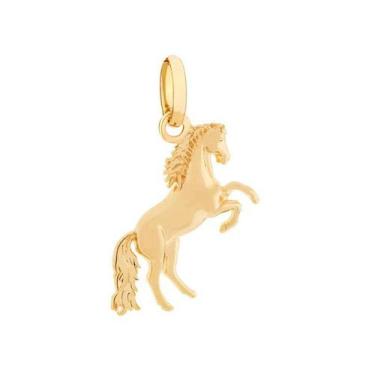 Imagem de Pingente banhado ouro 3x 24k 18k e 22k unissex cavalo empinando romman
