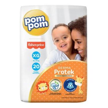 Imagem de Fralda descartável pompom derma protek nova xg 12 a 15 kg, XG, 20