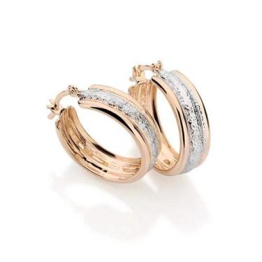 Imagem de Brincos banhado ouro 3x 24k 18k e 22k femininos argola rommanel larga 