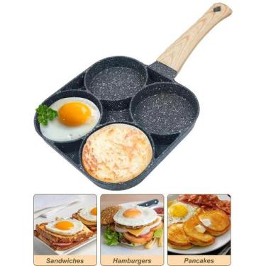 Imagem de Frigideira antiaderente para preparo de ovos 4 divisórias frita sem ól