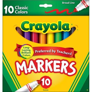 Imagem de Crayola Marcadores de Ampla Linha, Cores Clássicas 10 Cada (Pacote com 3)
