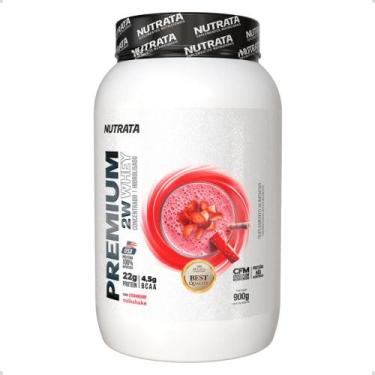 Imagem de Premium Whey 2W Concentrado Isolado 900g Nutrata, Morango