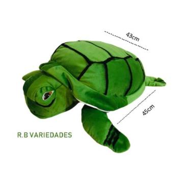 Imagem de Tartaruga Marinha Almofada De Pelúcia Macia 45 Cm - R.B VARIEDADES