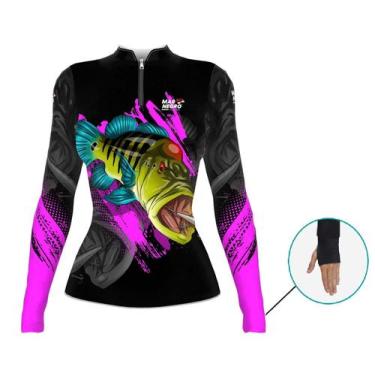 Imagem de Camisa De Pesca Mar Negro Feminina Proteção Uv50+ Tucunare Roxo, P