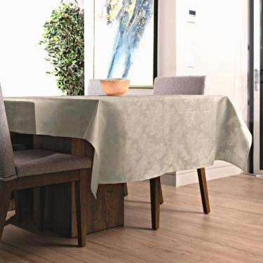 Imagem de Toalha de Mesa Retangular Jacquard Medalhão  - MUMUDECOR, 138 Nude