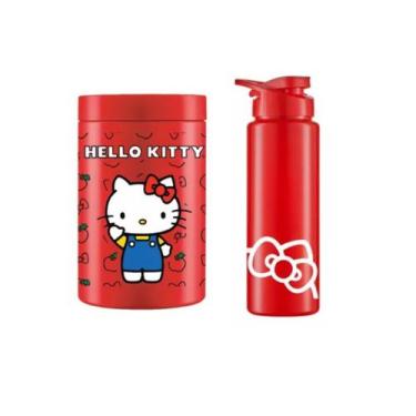 Imagem de Kit Organizador Hello Kitty E Squeeze 750ml Lancheira - Bandeirante