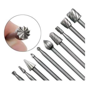 Imagem de 10x Brocas Tungstênio Escultura Madeira Alumínio Gravura 3*6 - MinyMix