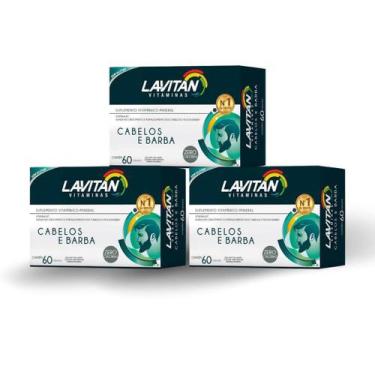 Imagem de Lavitan Cabelos E Barba 60Caps ( Kit 3 Cxs, 180Caps Total) - Cimed