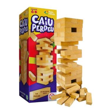Imagem de Jogo Caiu Perdeu Brinquedo Torre Equilíbrio em Madeira MDF - Pais e Fi