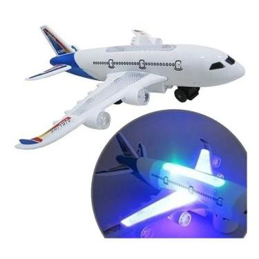 Imagem de Avião Bate e Volta Airbus A380 Com Som e Luz A Pilha Na Caixa - DM TOY