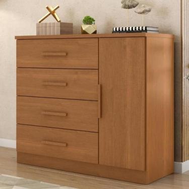 Imagem de Cômoda 4 Gavetas 1 Porta Gênova Plus Zanzini, Cinamomo