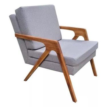 Imagem de Poltrona Mona Luxo - BRYME DECOR, Linho Cinza