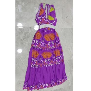 Imagem de Vestido longo com elástico grosso verão estampado - LALOKA, Pink, M
