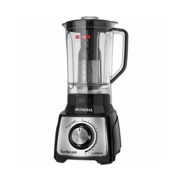 Imagem de Liquidificador portátil Mondial Turbo Inox L-1200 preto inox, Preto e 