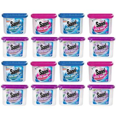 Imagem de Kit 16 Evita Mofo Desumidificador para Casa Sanol 100g