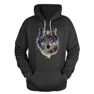 Imagem de Blusa De Frio Moletom Canguru Com Capuz Lobo Color - MP Moda Masculina
