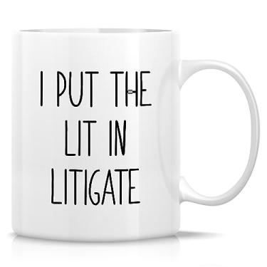 Imagem de Retreez Caneca engraçada de advogado presente I Put The Lit In Litigate Attorney Barrister Bar Exame 325 ml Caneca de café de cerâmica - Appreciation Sarcasm Motivational Inspirational Birthday Gift