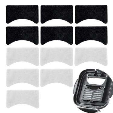 Imagem de 6 pacotes de filtro de substituição de vapor de carvão e óleo, compatível com fritadeira elétrica de 1,5 litro, branco e preto, 12 peças no total