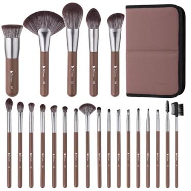 Imagem de DUcare Conjunto de pincéis de maquiagem profissional, 22 peças com estojo de viagem, pincel de base Kabuki sintético, pincel de pó facial, pincel de blush, pincel de corretivo, pincéis de sombra