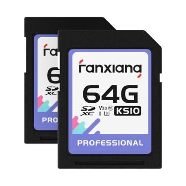 Imagem de fanxiang Cartão de memória SDXC de 64 GB, UHS-I, C10, U3, V30, vídeo Full-HD e 4K, leitura/gravação de até 95/45 MB/s, para entusiastas de fotografia, criador de vídeo, videografista (pacote com 2)