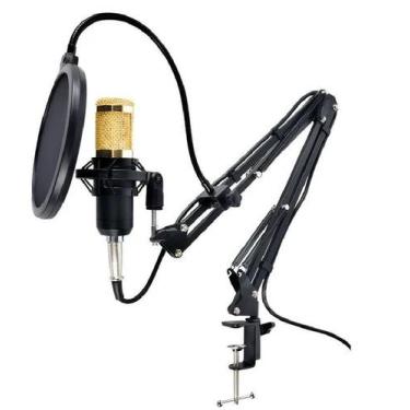 Imagem de Kit Microfone Studio Gravação BM-800 + Pop Filter + Aranha + Braço Art