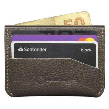 Imagem de Porta Cartão De Crédito Carteira Pequena Couro Legítimo Slim Compacta 